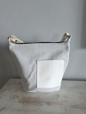 Clare V Perforated Bag In White